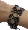 Silberschmuck vintage Breites 835er Silber Armband Silberarmband, Rosenquarz -