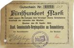 Deutschland Deutsches Reich 500 Mark Notgeld, Goslar, Staatl. Gemeinschafts-Berginspektion am Rammelsberge -