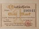 Deutschland, Deutsches Reich 1 Mark Notgeld, Gutschein, Stadt Braunschweig, zum Bezuge von Brennstoffen -