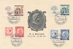 Deutschland Drittes Reich, Deutsches Reich Postkarte, Gedenkblatt, Propaganda W.A. Mozart, Prag , Besetzung Böhmen & Mähren -