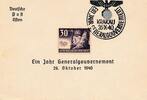 Deutschland Drittes Reich, Polen Postkarte, Propaganda Generalgouvernement, Ein Jahr, Krakau -