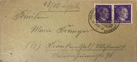 Deutschland, Drittes Reich Briefumschlag mit Briefmarke Stempel Saal, Beliebter Erholungsort -