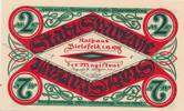 Bielefeld 2 Mark Notgeld Papier Platzanweisung der Gemeinde, Nr. B50085 -