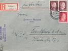 Deutschland, Drittes Reich Briefumschlag mit Briefmarke Stempel: Stuttgart, Frankfurt(Main) -