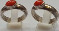Damenring Ring 925 er Silber Silberring mit rotem Stein Mexico -