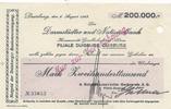 Duisburg 200000 Mark Schaaffhausen`scher Bankverein Scheck Nr.33053, gelocht, Druck einseitig -