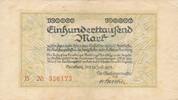 Duisburg 100000 Mark Gutschein der Stadt -