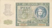 Polen, Drittes Reich 5 Zloty Zlotych Sierpnia, Serie AC, Emissionsbanknote -