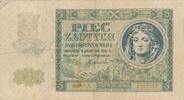 Polen Drittes Reich 5 Zloty Zlotych Sierpnia, Serie AA, Emissionsbanknote -