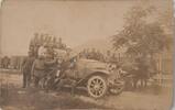 Deutschland Deutsches Reich AK Ansichtskarte Postkarte, I. WK Weltkrieg Feldpost, Soldaten mit Auto -