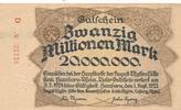 Hamborn 20 Millionen Mark Gutschein der Thyssen-Hütte, Serie D, Nr. 022126 -