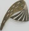 Antikschmuck, 925er Silber Original Theodor Fahrner TF Silberbrosche 925 mit Markasiten, vergoldet -