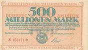 Duisburg 500 Millionen Mark Notgeld der städt.Sparkasse, Nr. 353471 -