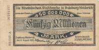 Duisburg-Meiderich 50 Millionen Mark Gutschein der rheinischen Stahlwerke, Serie A, Nr. 244437 -