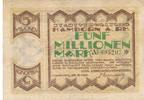 Hamborn 5 Millionen Mark Gutschein der Stadtverwaltung, Nr. 005203 -