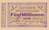Duisburg-Meiderich 5 Millionen Mark Gutschein für Teerwertung, Serie G, Nr. 6628 -