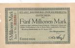 Homberg 5 Millionen Mark Gutschein der städtischen Kassen, Serie V, Nr.: 01034 -