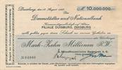 Duisburg 10 Millionen Mark Scheck der Schaaffhausen´scher Bankverein, Nr. 04006, Druck einseitig -