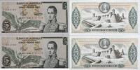 Kolumbien 5 Pesos zwei folgende Seriennummer, 82904198-9, Banknote -