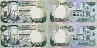 Kolumbien 200 Pesos zwei folgende Seriennummer, 40533565-6, Banknote -