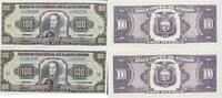 Ecuador 100 Sucres zwei folgende Seriennummer, 11081528-9, Banknote -