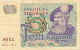 Schweden 5 Krone 1968 III 7.04 US$ Tax included +  11.73 US$ shipping