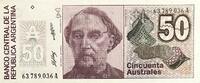 Argentinien 50 Australes Banknote -