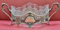 Empire-Stil Jardiniere 800er Silber Schale Glaseinsatz Antikware -