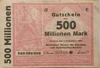 Deutschland Deutsches Reich 500 Mio. Mark Notgeld Bochumer Verein für Bergbau und Gußstahlfabrikation -