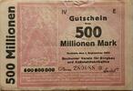 Deutschland Deutsches Reich 500 Mio. Mark Notgeld Bochumer Verein für Bergbau und Gußstahlfabrikation -