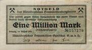 Deutschland Deutsches Reich 1 Mio. Mark Notgeld des Mitteldeutschen Braunkohlenbergbaues Leipzig -