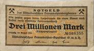 Deutschland Deutsches Reich 3 Mio. Mark Notgeld des Mitteldeutschen Braunkohlenbergbaues Leipzig -