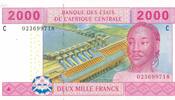 L´ Afrique 2000 Francs Banknote Banque des Etats de L' Afrique Centrale -