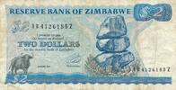 Simbabwe 2 Dollars Banknote Reserve Bank of Zimbabwe -
