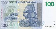 Simbabwe 100 Dollars Banknote Reserve Bank of Zimbabwe -
