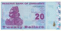 Simbabwe 20 Dollars Banknote Reserve Bank of Zimbabwe -