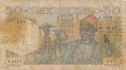 L´ Afrique Occidentale 50 Francs Banknote Banque de L´ Afrique Occidentale -