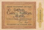 Deutsches Reich, Deutschland Eine Million Mark Notgeld, Frankfurt a. M. , Gutschein der Stadt, Hessen -