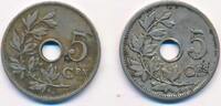 Belgien 5 Centimes 2x Münzen, Leopold II (1865-1909) -