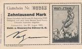 Letmathe 10 Tausend Mark Gutschein Stahl-u.Eisenwerke Döhner A.-G. -