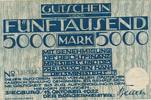 Siegburg 5000 Mark Gutschein der städtischen Kassen, NR.: 139956 -