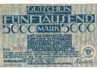 Siegburg 5000 Mark Gutschein der Hauptsparkasse, Nr. 165711 -