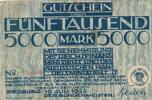 Siegburg 5000 Mark Gutschein der städtischen Kassen, NR.: 220966 -