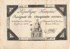 Frankreich 50 Livres Assignat -