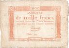 Frankreich 1000 Francs Assignat, de mille Francs -