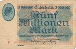 Deutschland Deutsches Reich 5 Millionen Mark Gutschein der Thyssen-Hütte, Lohberg Rheinland Notgeld -