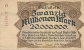Deutsches Reich Deutschland 20 Millionen Mark Gutschein der Thyssen-Hütte, Lohberg Hamborn Rheinland Notgeld -