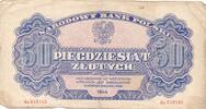 50 Złotych Zloty 1944 Polen Geldschein Serie Az OBOWIĄZKOWE III-, kleine  Einrisse