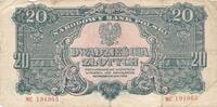 20 Zlotych Zloty 1944 Polen Geldschein Serie MC OBOWIĄZKOWE III-