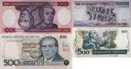 Brasilien 100 Cruzeiros, 500 Cruzados -